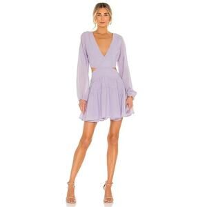 Bardot Lilac Cut Out Frill Mini Dress